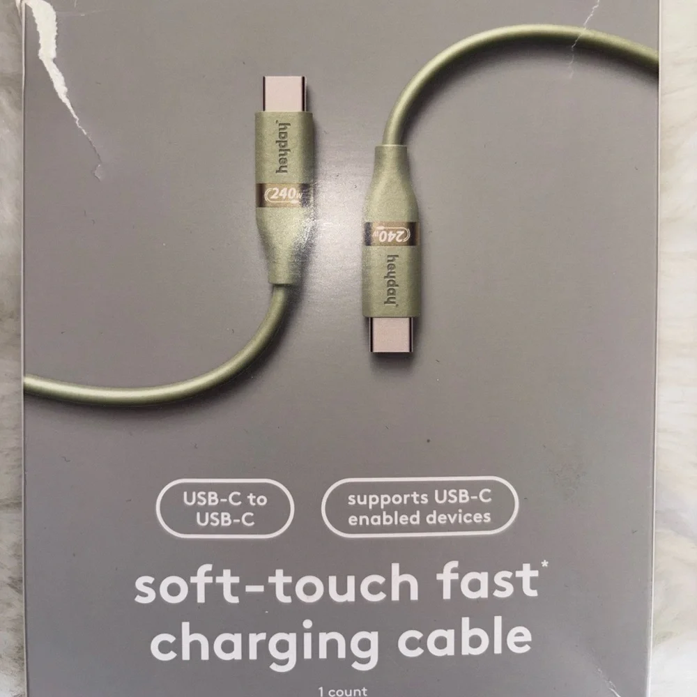 HeyDay 6 Ft long USB C - USB C CHARGER CORD Cable ~ Open Box ~